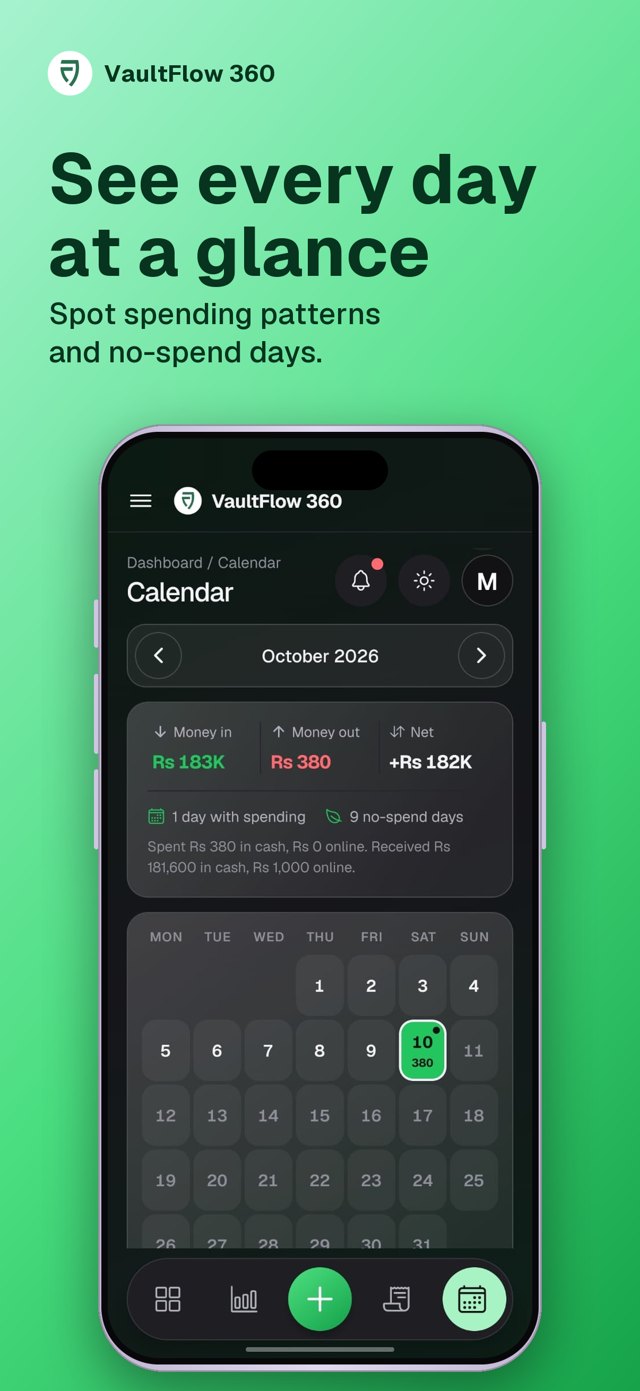 VaultFlow 360 calendar